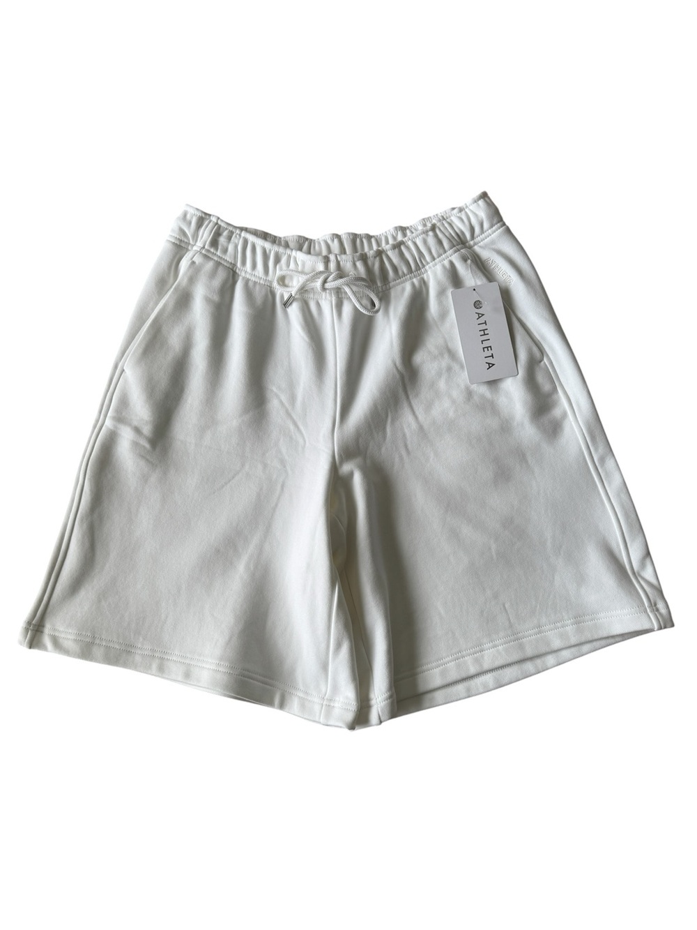Athleta Heavyweight Terry Women Bermuda Short Size M Cream